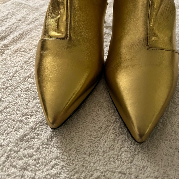 RAG & BONE METALLIC GOLD LEATHER ANKLE BOOTS… SIZE 40/9.5 MEDIUM… NWOB 3” HEELS - Picture 13 of 14